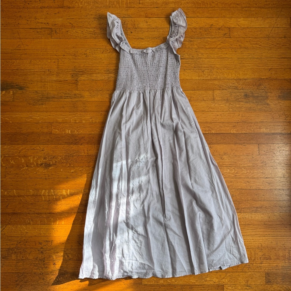 Reformation Noreen Smocked Ruffle Dress in Sweet Pea Size XS - Picture 3 of 6